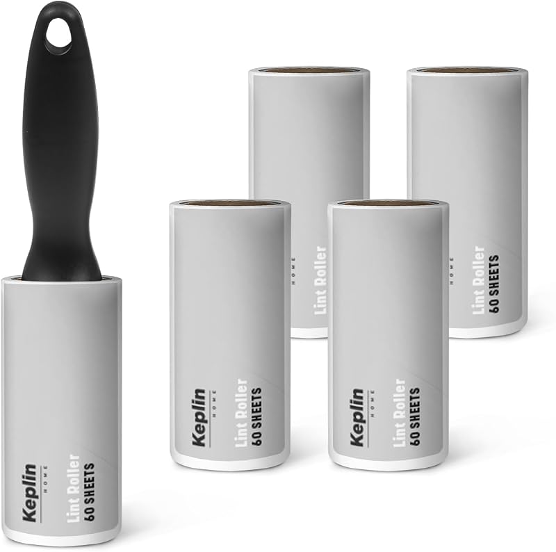 KEPLIN Lint Roller 5 Heads 300 Sheets Handle Replacement Refills