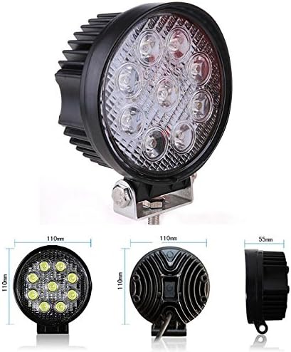 FEIFEIER Flood Beam 60 Degree LED Work Offroads Driving Lamp Light Truck Boat 12v 24v 4wd 4 X 4 Off Road (27w Round Flood Light)
