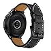 Balerion 20mm Qiuck Release Genuine Leather Strap Watch Band for Samsung Gear Sport,Skagen Falster Smartwatch,Nokia Steel HR 40MM Version-Black