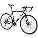 Eurobike Bikes XC550 21 Speed Road Bike 54 cm Frame 700C Regular Spoke Wheels Road Bicycle Dual Disc Brake Bicycles Black White Lthumb 1