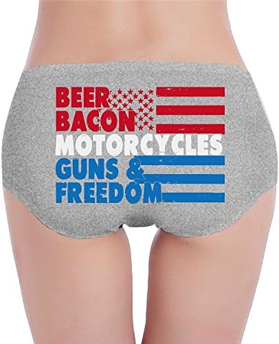 COOLSHEN Underwear Fashion Beer Bacon Guns And Freedom Woman Love Briefs Underwear Large
