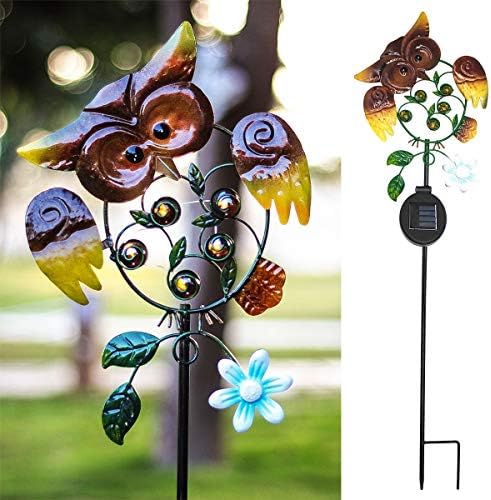Tiuanh Garden Lights Solar Powered Owl Night Light,Solar Lights Outdoor Pathway Warm Led Waterproof Fun Owl Gifts Solar Walkway Lights Outdoor for Yard,Pathway,Garden