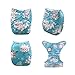 Babygoal Baby Cloth Diapers for Girls, One Size Pocket Adjustable Reusable Nappy 6pcs+6 Inserts+6pcs Bamboo Wipes 6YDG04