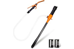 LIVLOV Battery Powered Fuel Transfer Pump - Water transfer Pump, Portable Electric Siphon Fuel Transfer Pump - Operated Stick Pumps, Full Power 2.2 Gallons Per Min,Hand-Held Nozzle With Hose (black-orange)