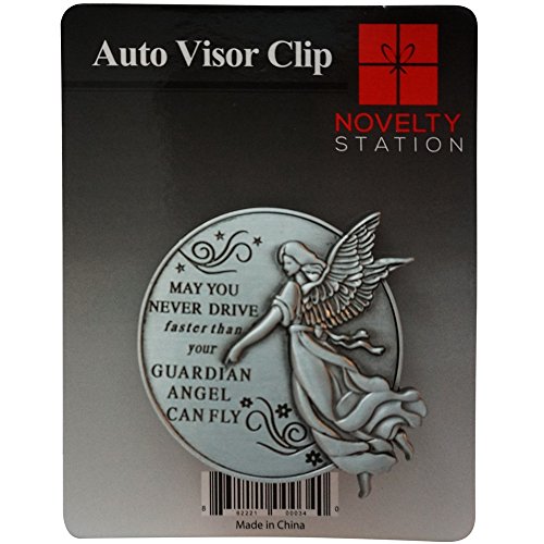 Guardian Angel Visor Clip For Car 21/4 Inch Diameter Metal, Reads MAY
