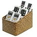Decorative Tan Hand Woven 3 Compartment Home Organizer Basket / Desktop Storage Holder Container