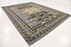 Unique Loom Taftan Collection Border Geometric