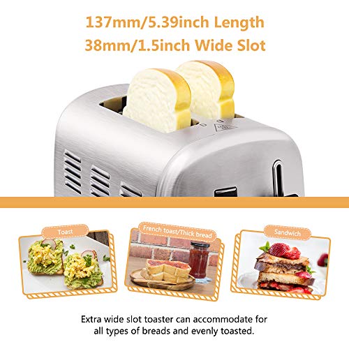2 Slice Toaster,Stainless Steel Compact Toaster,Top Rated Best Prime