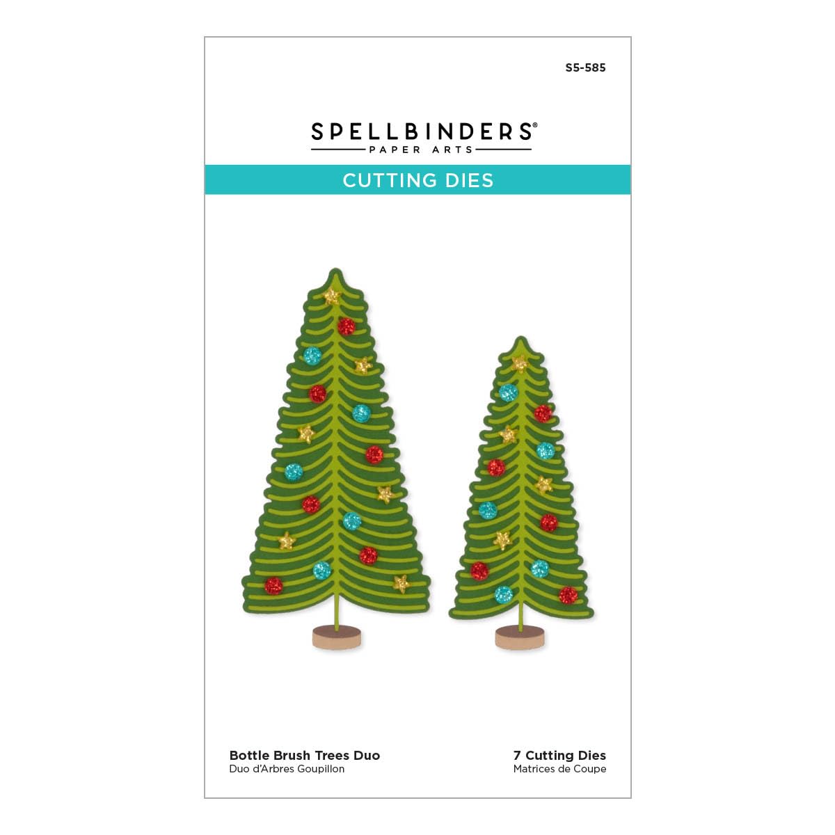 Spellbinders Bottle Brush Trees Duo Etched Dies from The Classic Christmas Collection