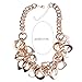 QIYUN.Z Geometric Chandelier Metallic Gold Plated Punk Chain Collar Statement Necklace