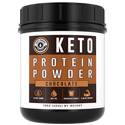 Keto Protein Powder (Chocolate) | Low Carb Ketogenic Protein Powder - 3gs MCT Powder & 9.6g Grass-Fed Collagen per serving | Keto Shake - 25 Servings by Left Coast Performance