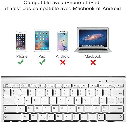OMOTON Clavier Bluetooth pour iPad 2020, Clavier AZERTY Accentué avec Support Ultra Mince pour Tous les iPad 12.9, 11, 10.2, 9.7 ,iPad Air, iPhone,Clavier Sans Fil Blanc - Bestbluetooth.fr OMOTON Clavier Bluetooth pour iPad 2020, Clavier AZERTY Accentué avec Support Ultra Mince pour Tous les iPad 12.9, 11, 10.2, 9.7 ,iPad Air, iPhone,Clavier Sans Fil Blanc
