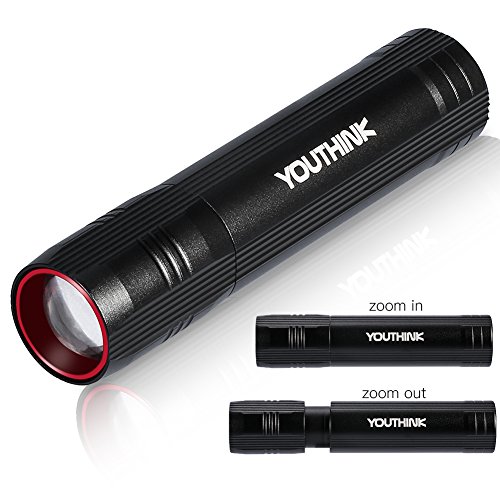 LED Handheld Flashlight 500 Lumen Portable Zoomable Outdoor Torch with Adjustable Focus and 3 Light Modes Rechargeable Power Bank for Any USB Connect Device