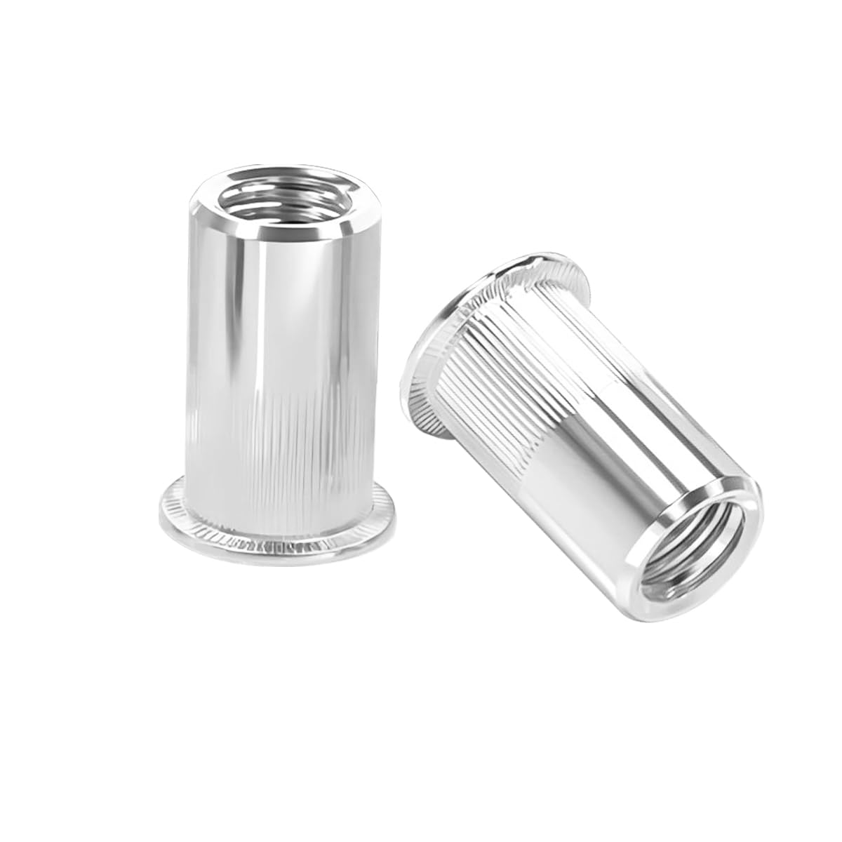 Qrity 50 PCS Rivet Nut, Stainless Steel Flat Head Threaded Insert Nutsert Kit, M3 Fasteners Nut