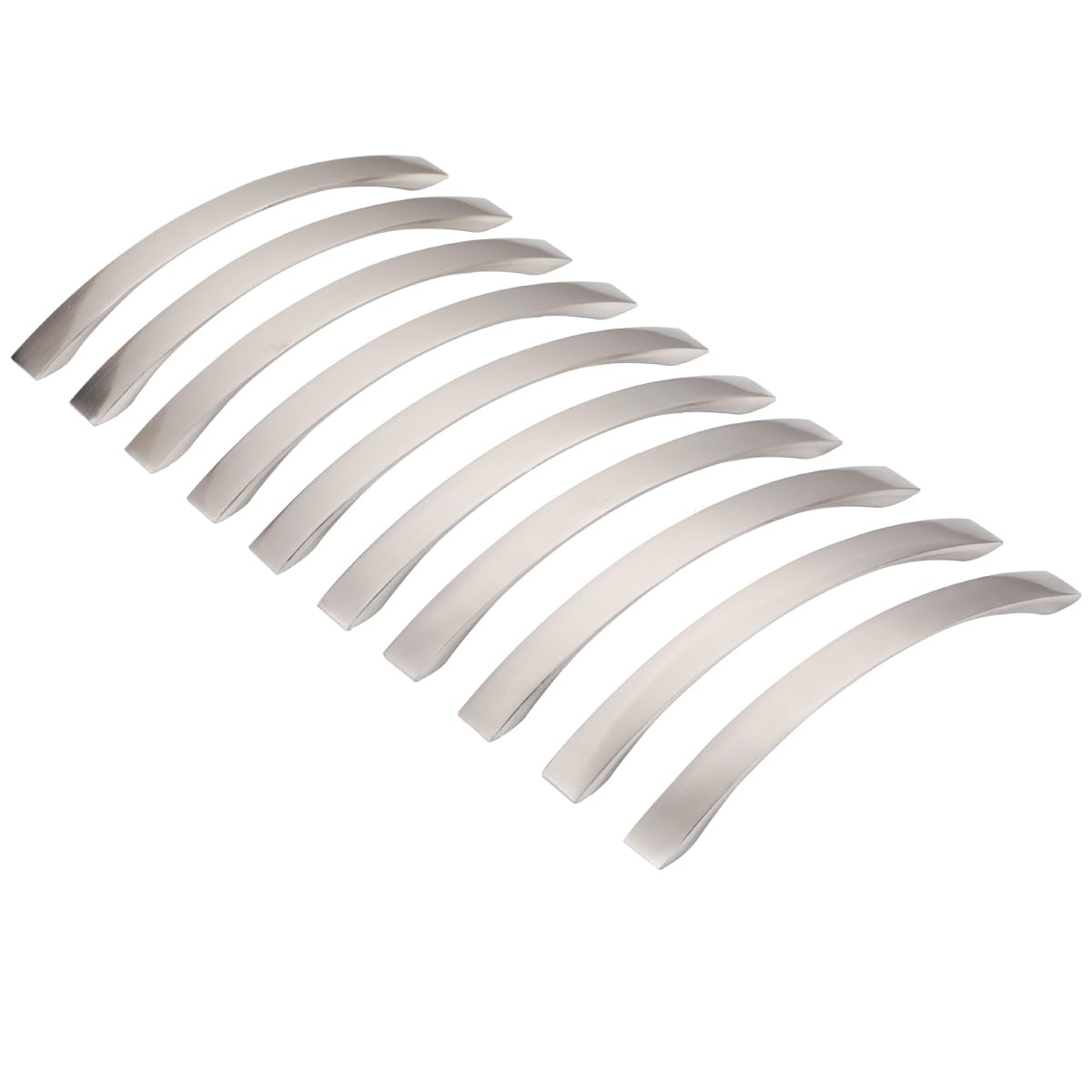 JNRFTY Pack of 10 Brushed Handles, Furniture Handles, Aluminium Cabinet Handles, Silver for Kitchen Cabinets, Furniture Handles with Screws, 160 mm Hole Spacing