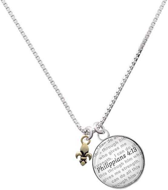 Mini Fleur de Lis – Versículos de la Biblia philippians 4: 13 Cúpula de