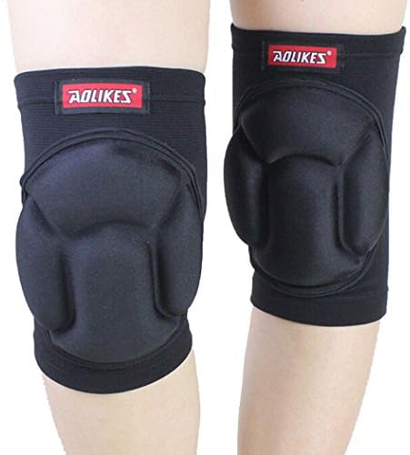 Queshark Thickened Anti-collision Sponge Kneepads Sports Protector Knee Pads Basketball Dance Cycling Kneecap Kneelet Knee Brace Support (Black)