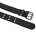 Samtree Canvas Web Belts for Men Women,Double Grommet Hole Buckle Belt(Black)