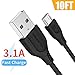 SOMOSTEL Super Fast Charging Micro USB Cable 10FT, 3.1A Android Phone Charger Cord Data Transfer Extra Long Compatible for Xbox Controller, Samsung Galaxy S7 S6, Moto Droid, Note 4, LG G4 G5, Kindle