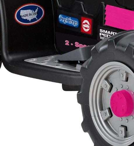 peg perego case ih magnum tractor with trailer pink