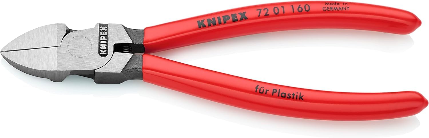 KNIPEX Diagonal Cutters for Plastics with Plastic Coating 160 mm, 72 01 160