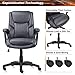 Komene Luxurious Executive Office Chair, High-Back Leather Computer Desk Chairs with Flexible Rocking System and Thickened Armrests with Padded, Dark Grey