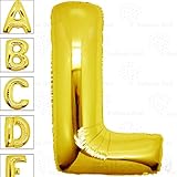 40 Inch Giant Jumbo Helium Foil Mylar Balloons for Party Decorations (Premium Quality), Glossy Gold, Letter L