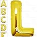 40 Inch Giant Jumbo Helium Foil Mylar Balloons for Party Decorations (Premium Quality), Glossy Gold, Letter L