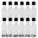 Mini SQUARE Plastic Alcohol 50ml Liquor Bottle Shots + Caps (12)