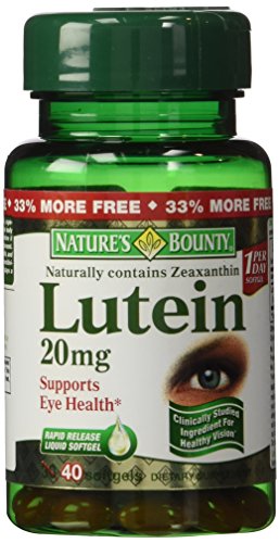 Nature s Bounty Lutein 20mg, 33% Bonus Size Bottles, 80 Softgels (2 X 40 Count Bottles)