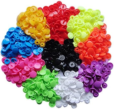 150 Sets Snap Kits, T5 10 Colors Snap Fastener Kit Plastic Resin, Buttons Fastener Set for Clothing Diapers Bibs Rain Coat Crafting