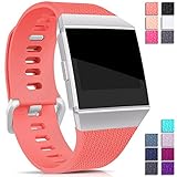 Hotodeal Band Compatible Fitbit Ionic Bands Waterproof,Replacement Sport Strap Accessory Wristbands Smartwatch, 13 Classic Colors Coral Small
