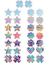 SATINIOR 15 Pares Cubiertas para pezones desechables Empanadas Autoadhesiva Cubierta para pezones de pecho, 4 formas