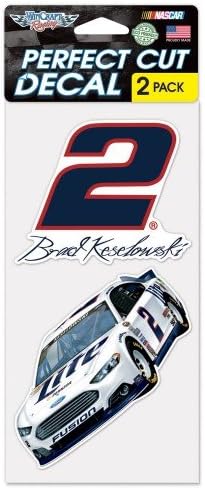 Brad Keselowski NASCAR 4"x4" Car Decal 2-Pack