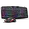 Redragon S101 Wired Gaming Keyboard and Mouse Combo RGB Backlit Gaming Keyboard with Multimedia Keys Wrist Rest and Red Backlit Gaming Mouse 3200 DPI for Windows PC Gamers (Black)