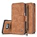 AIOMAO for iPhone 5 5S SE Wallet Cases, 2 in 1 Luxury Leather Magnetic Wallet Case Flip Cover with Card Holder (Brown)