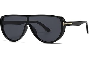 Trendy Retro Oversized Aviator Sunglasses for Women Men 70s 90s Vintage Square Aviators Sun Glasses