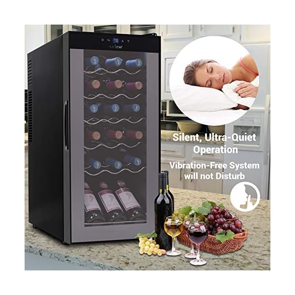 18-Bottle-Wine-Cooler-Refrigerator-White-Red-Wine-Fridge-Chiller-Countertop-Wine-Cooler-Freestanding-Compact-Mini-Wine-Fridge-18-Bottle-w-Digital-Control-Airtight-Glass-Door-NutriChef-PKCWC180