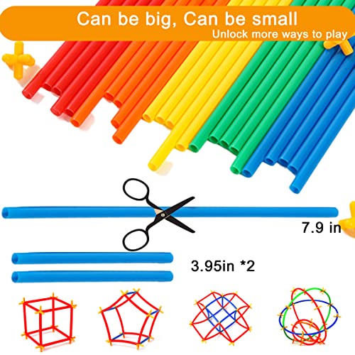 RAINBOW TOYFROG Building Straws and Connectors STEM Blocks