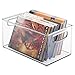 mDesign Stackable Household Storage Organizer Container Bin for DVDs, PS4, Nintendo and Xbox Video Games, Controllers and Head Sets - Pack of 2, Medium, Clear