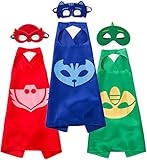 Funhall PJ Masks Costumes and Dress up for Kids - Capes and Masks for Catboy Owlette Gekko