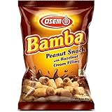 Osem Bamba Peanut Snack with Hazelnut Cream Filling (Pack of 12)