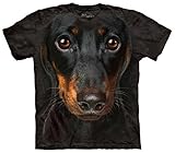 Mountain Dachshund Head Adult Size T-shirt , Black , Medium
