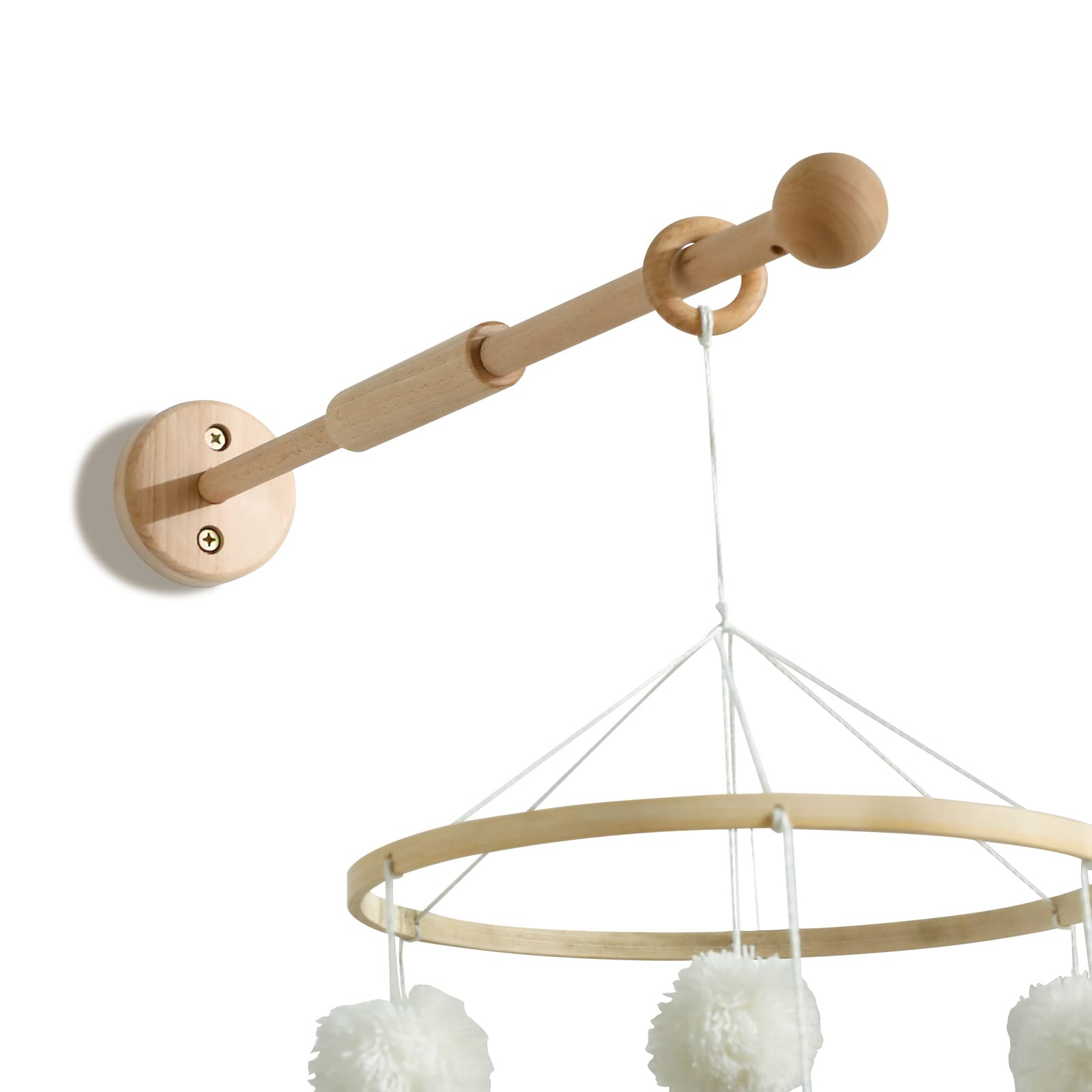 Promise Babe Wooden Crib Holder Baby Cot Mobile Wall Design Stand Arm Bracket Holder for Hanging Bed Bell Mobiles, Toys, Wind Chimes and Deco
