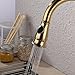 KES Brass Bar Sink Faucet with Pull Down Sprayer Head Modern Single Tall Large Commercial Pullout Kitchen Faucet Sprayer Pulldown High Arc Gooseneck Polished Gold Finish, L6933-4