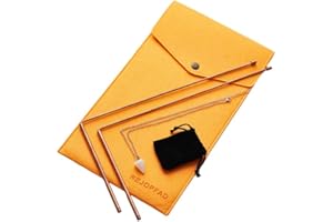 REJOPFAD Dowsing Rods Copper - 99.9% Copper Dousing Rods and Dowsing Pendulum with Bag - Ghost Hunting, Water Witching, Spirit Divining etc.
