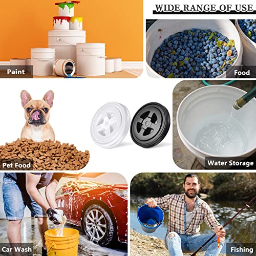 4 Pieces 5 Gallon Bucket with Lid Seal Lid Bucket Twist Lid Plastic