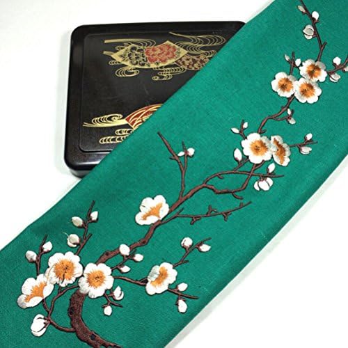 SQingYu 1 pc Lovely Embroidered Plum Blossom Flower Iron on Patch- Sew on Applique Motif Craft Patch on Cloth,Beige