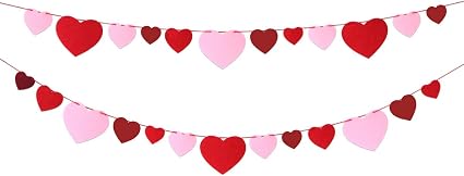 Amazon Com Felt Heart Banner Garland No Diy For Valentine S Day