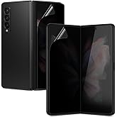 DIACUBE [2+2 Pack] For Samsung Galaxy Z Fold 3 Privacy Anti-Spy Screen Protector, 2 pcs Inside + 2 pcs Front Premium Flexible EPU Hybrid Film, Self-Healing, Case Friendly, Easy Installation with